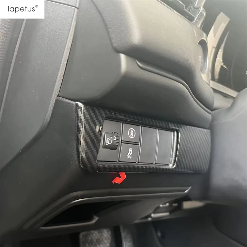 

Car Head Light Lamp Switch Button Panel Decoration Cover Trim Carbon Fiber Accessories Interior For Honda ENS1 / e:NS1 2022 2023