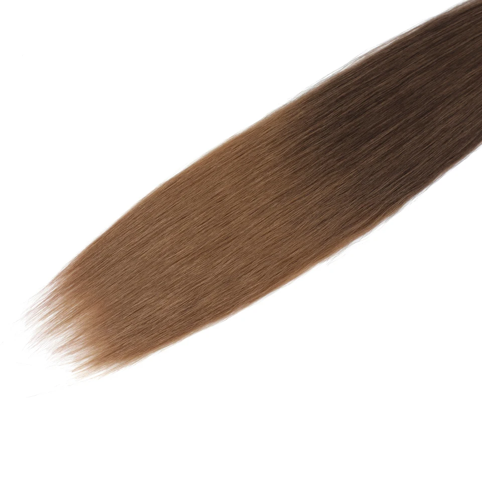 3 шт., 300 г, прямые пучки волос яки пони, омбре, коричневые, 22 30 дюймов, вязанные крючком косы, наращивание синтетических плетеных волос для быстрого плетения