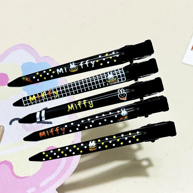 

5PCS Hot Cartoon Miffy Series Hair Pin Cute Creativity Print Portable Duckbill Clip Girls Fringe Clips Supplies