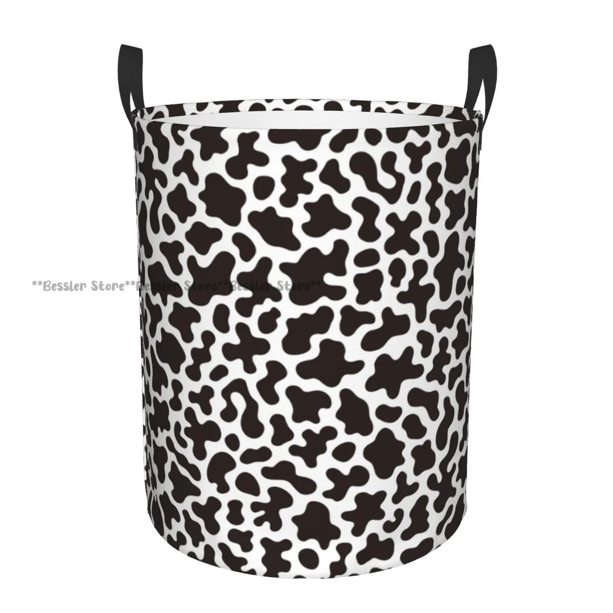 Laundry Basket Dalmatian Pattern Round Storage Bin Collapsible Hamper Clothes Bucket Organizer