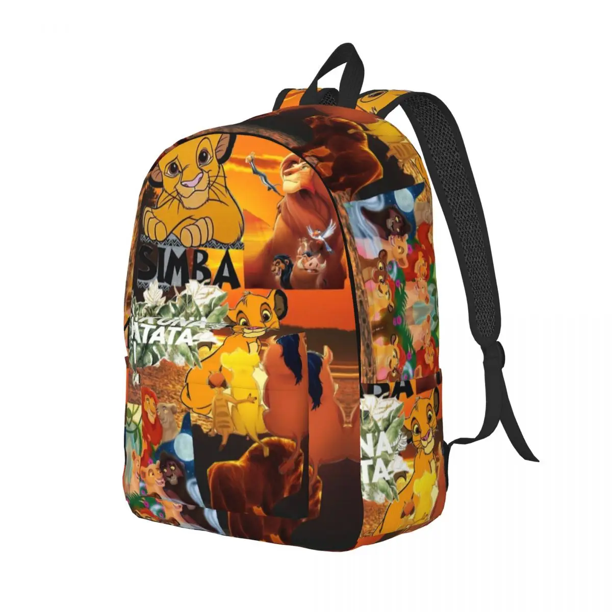 Custom Simba Lion King Wallpaper Canvas Backpack Women Men Casual Bookbag for College School Bags