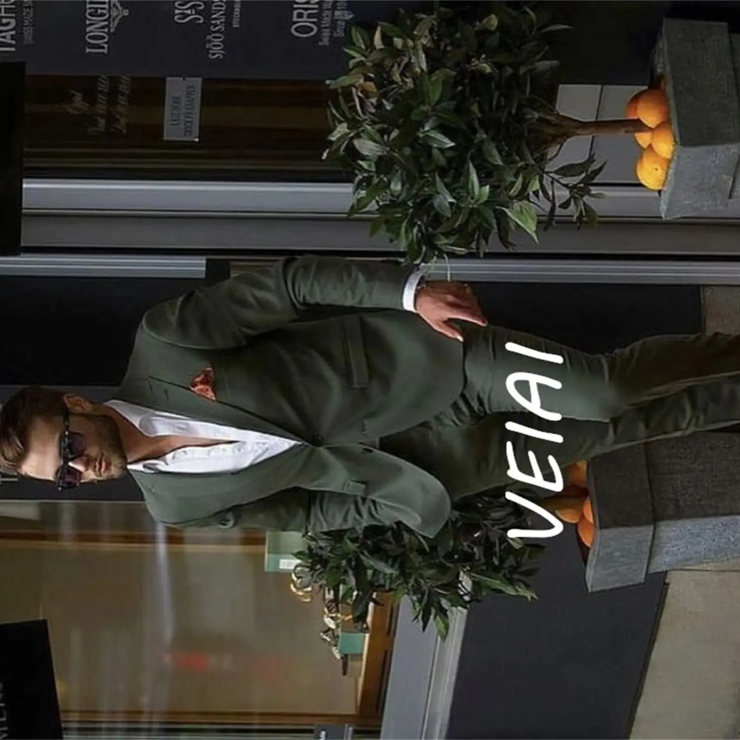 

Повседневный стильный комплект из 2 предметов (куртка + брюки), темно-зеленые мужские костюмы, приталенный смокинг жениха, модный костюм на заказ, свадебный роскошный комплект