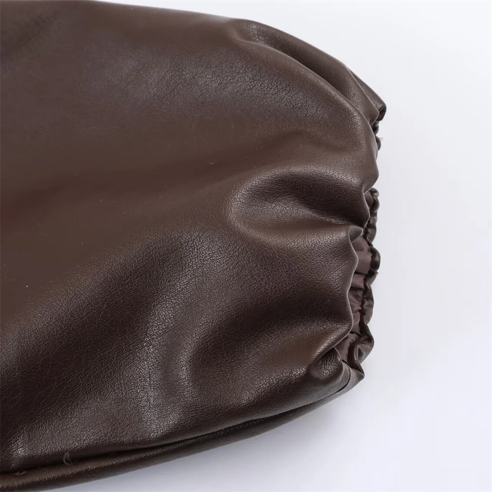 Otoño/Invierno nueva moda mujer estilo europeo y americano manga larga imitación cuero cuello alto chaqueta abrigo corto