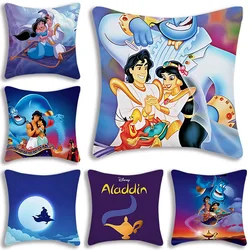 Cartoon Kawaii Aladdin Pillow Covers Cartoon Sofa Decorative Home Double-sided Printing Short Plush Cute Cushion Cover