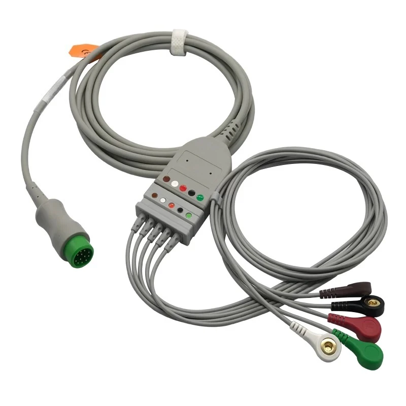 Compatible with Mindrays T5/T6 IMEC Series Monitors 12-pin 5-lead ECG Leads Main Cable Splitter