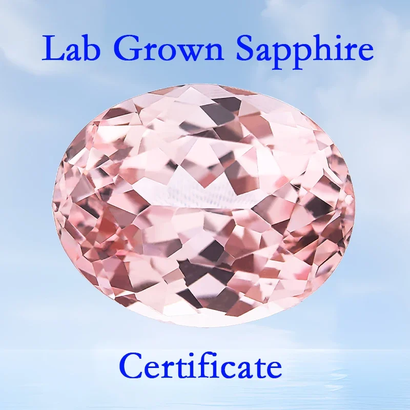 

Lab Grown Sapphire Gemstone Oval Cut VVS1 Morgan Pink Color Charms Beads for DIY Jewelry Making Earrings Pendant AGL Certificate