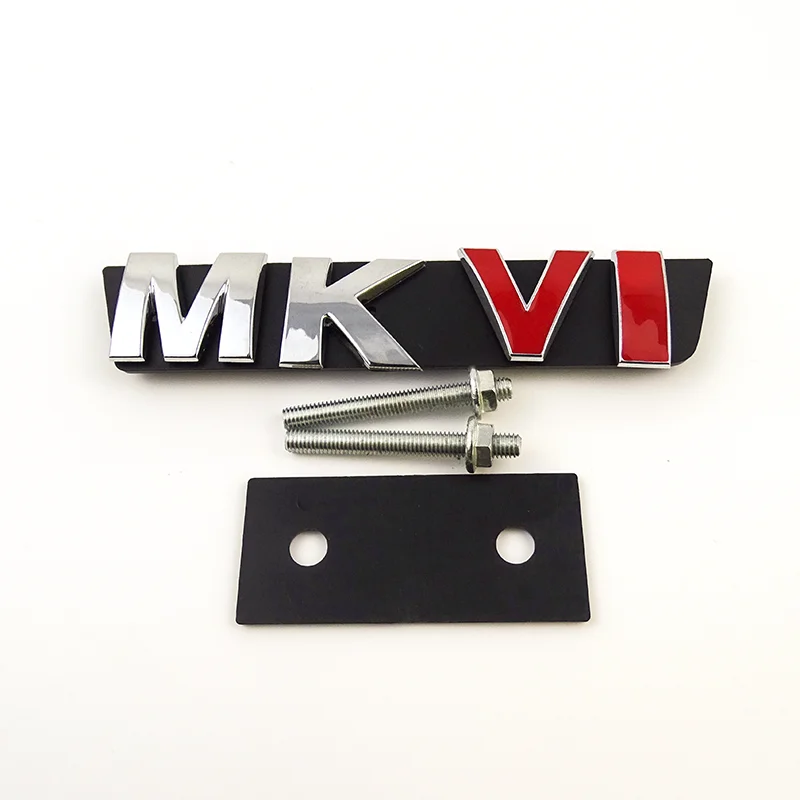 MKVI 3D Chrome MK Red VII auto decal For Grill Emblem Black Back and Rear Truck Badge Sepreate Car Sticker Buckle For VW Golf MK