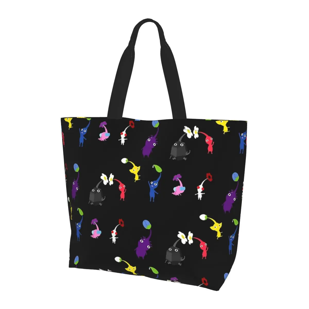 

Pikmin Shopping Tote Bag Canvas Large Capacity Shoulder Bags Shopper Grocery Handbag for Women