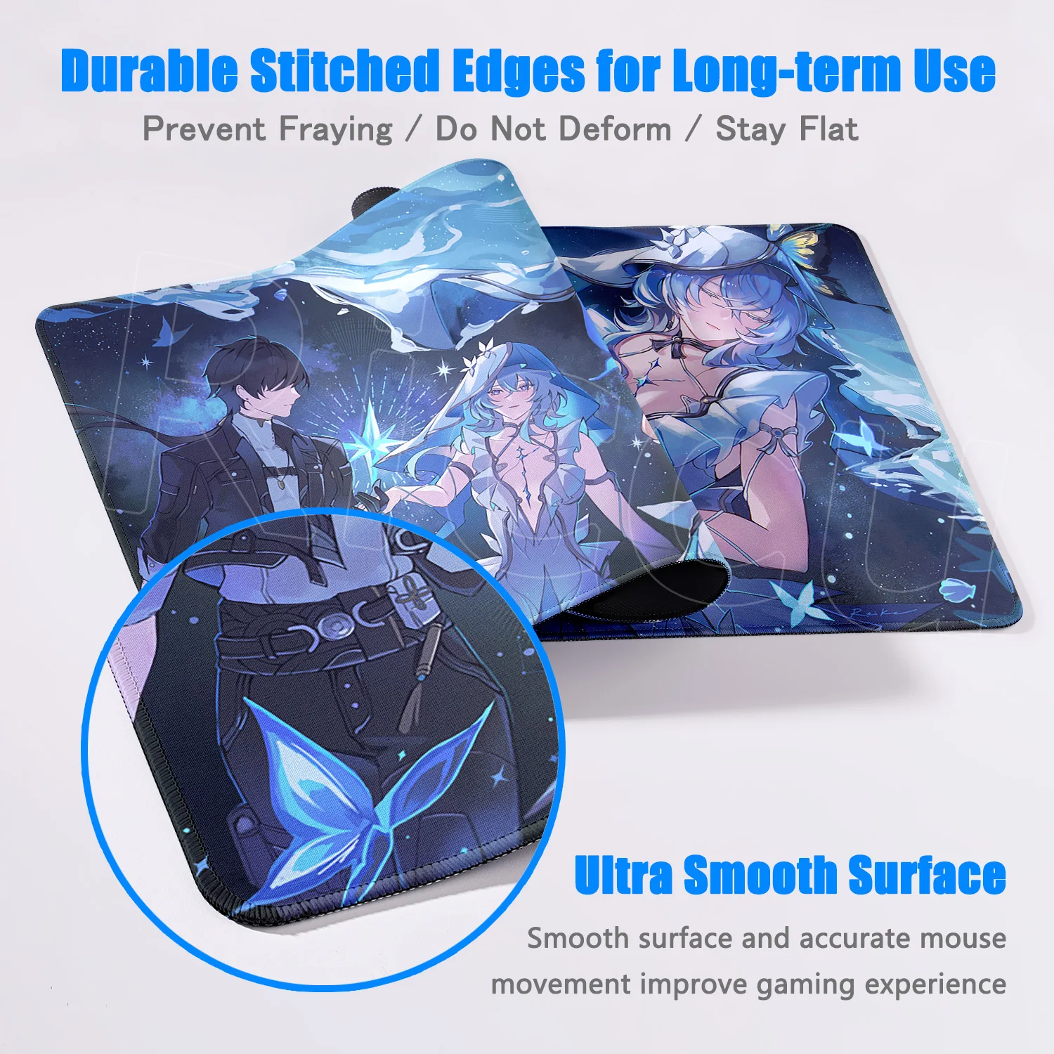 Changli Coletta Cartethyia Phrolova เมาส์ Pad HD การพิมพ์ Gamer Wuthering Waves Mouse Pad สาวอะนิเมะแล็ปท็อป PC แป้นพิมพ์โต๊ะ