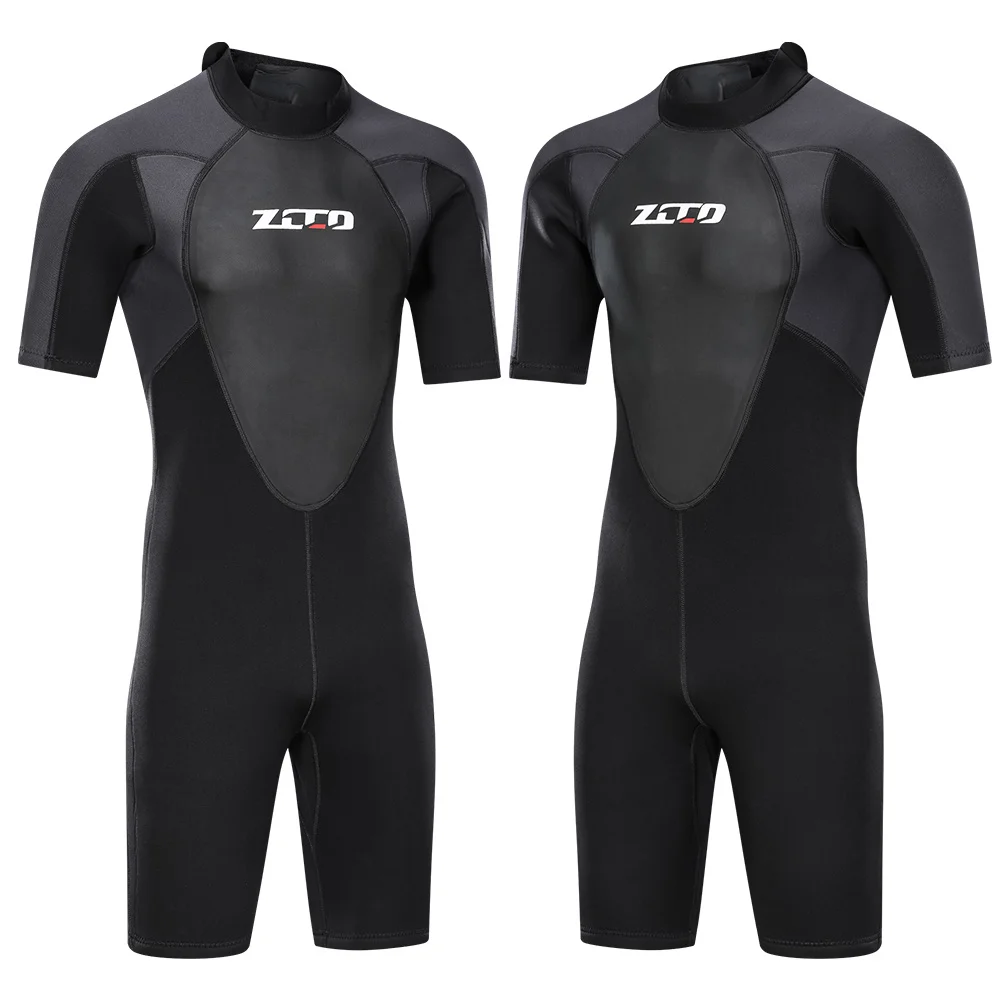3mm Neoprene Wetsuit Men Short Sleeve One Piece Set Sunproof Diving Suit for Surfing Spearfishing Snorkeling Keep Warm Swimsuit