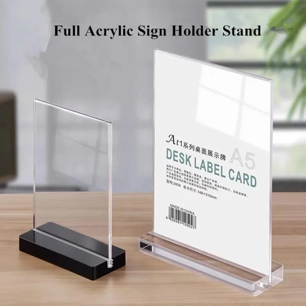 A5 148X210mm Clear Plastic Table Menu Holder Display Stand Acrylic Document Holder Desktop Photo