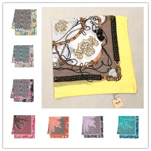 2025 NEW Foreign trade original single Italy LIU.JO fashion printed beach sunshade scarf shawl large square scarf