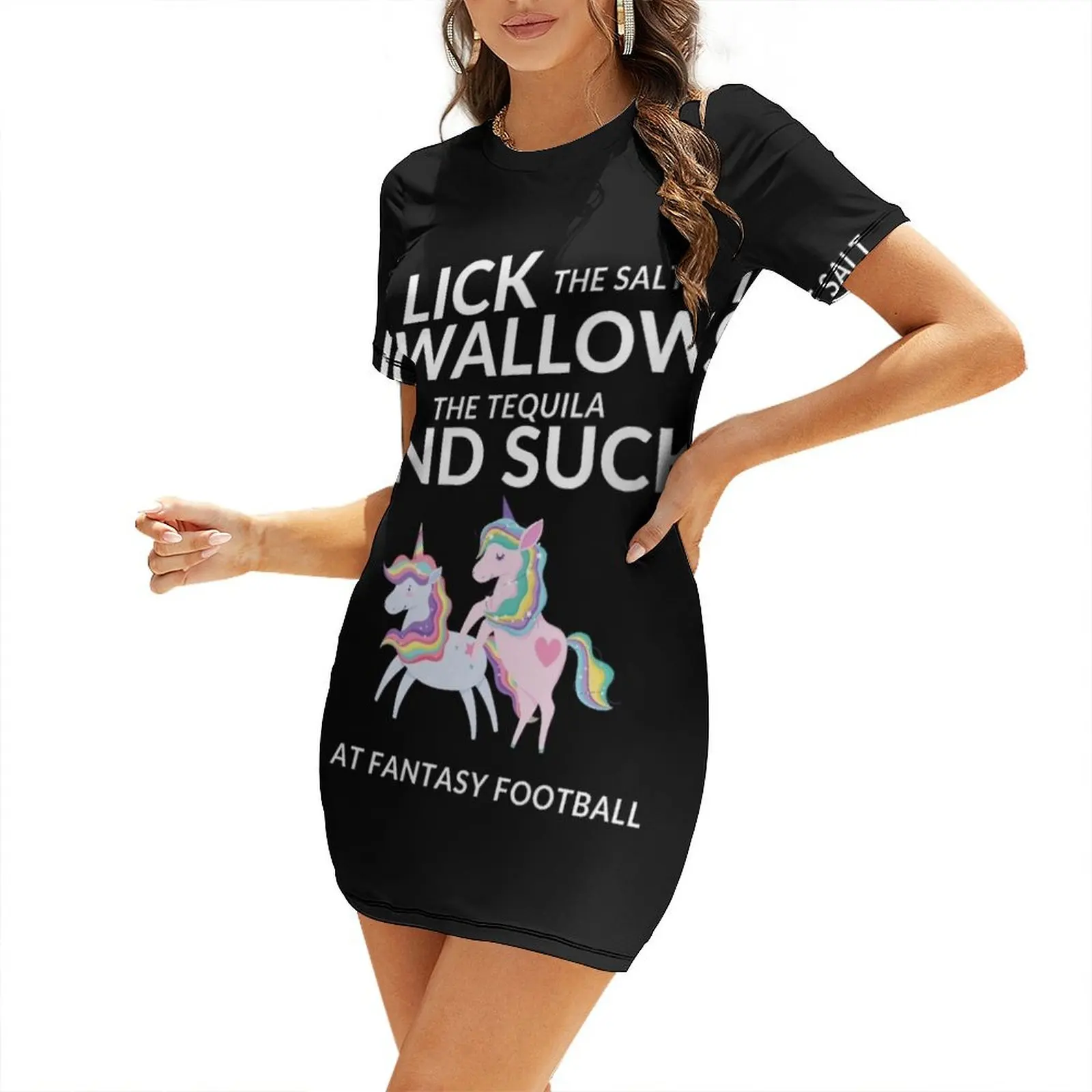 

Fantasy Football Loser, I Suck At Fantasy Football Short Sleeved Dress dress for women dress women summer 2024 dresses for prom