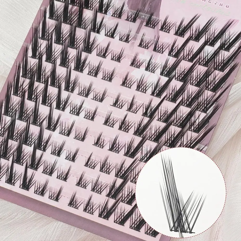 Cílios postiços fofos com efeito de olho de raposa, reutilizáveis, faça você mesmo, segmentados, individuais, extensões de cílios, ampliar os olhos, maquiagem 2025