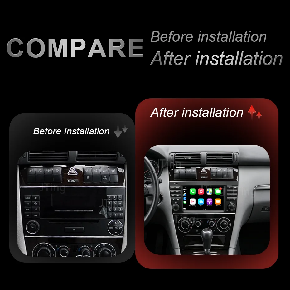 7 inch for Mercedes Benz C-Class W203 CLC W203 2004-2007 Android 16 BT 4G WiFi GPS QLED HD Touch FM RDS Split Screen Head Unit