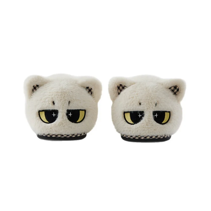 Kawaii Starry Eyes Cat Fuzzy Slippers Home Shoes Women Winter Plush House Slippers Woman Animal Indoor Mules Bedroom Slides Shoe