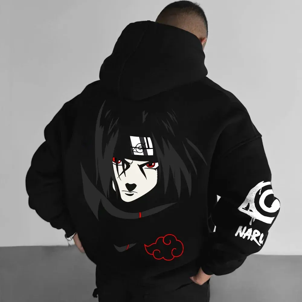 Sudadera con capucha de Naruto Uchiha de Anime para hombre y mujer, jersey, sudadera, ropa de calle, chaqueta de Cosplay informal, suéter con capucha de algodón para primavera y otoño