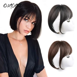 OLACARE Synthetic Topper Hairpiece False Bang Clip-In Bangs Extension Natural Fake Fringe Invisible Clourse Hairpiece for Women