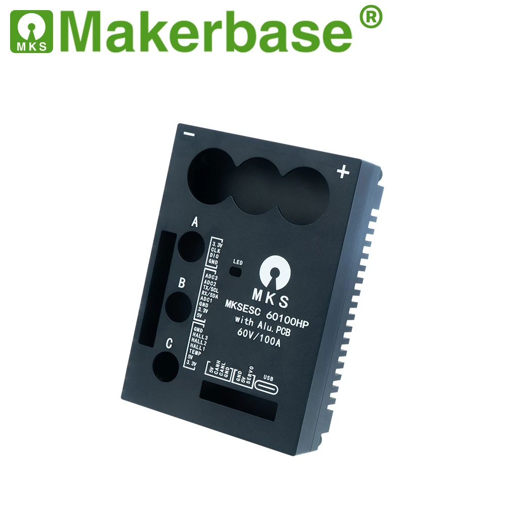 Makerbase Vesc 60100 V2 60v 100a High Current With Alu Pcb Based On Vesc For E-foil Fight Robot Surfboard Agv Robot