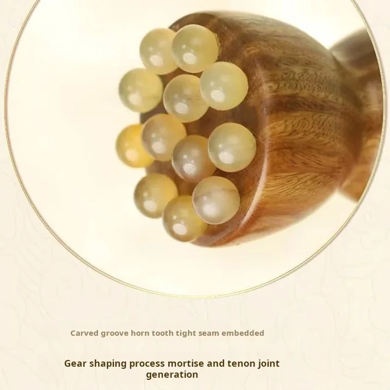 Eye Massager 12 Bead Bunny Scraping Stick Head Facial Nose Scraper Green Sandalwood Meridian Brush Acupoint Care - view 3