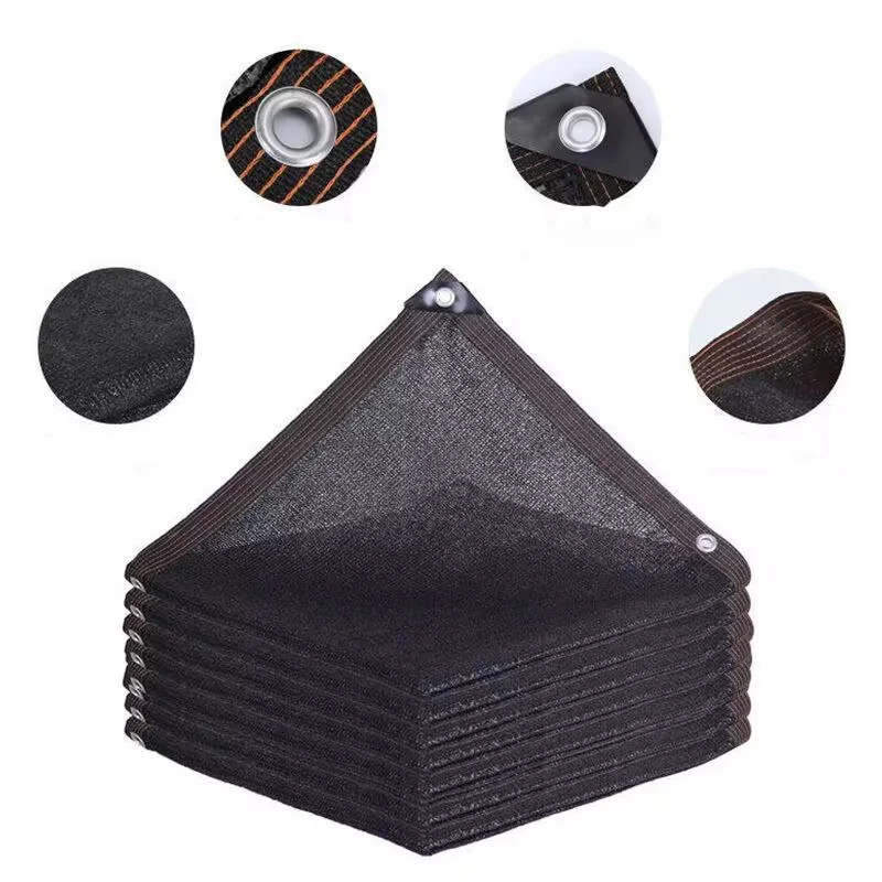 6 Pin Sun Shading Rate 75% Anti-UV HDPE Black Sun Shading Net Balcony Garden Greenhouse Succulent Plant Swimming Pool Sunshade