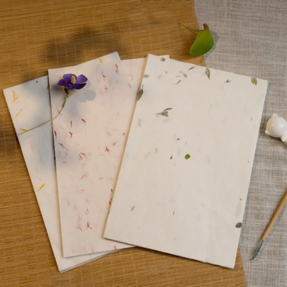 

20pcs Blank Chinese Calligraphy Paper Chinese Style Flower and Grass Xuan Paper Ancient Vintage Handwriting Paper Drawing