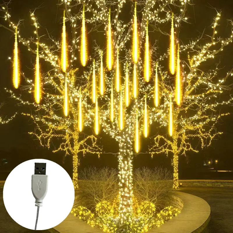 

USB Meteor Shower Rain String Lights 8 Tubes Outdoor LED Light Party Wedding Christmas Room Decoration Festoon Street Lighting