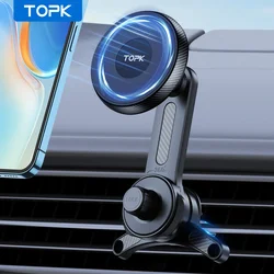 TOPK Mag-safe Car Holder Magnetic Phone Holder Car Air Vent Mount Strong Magnet Car Phone Holder for All IPhone
