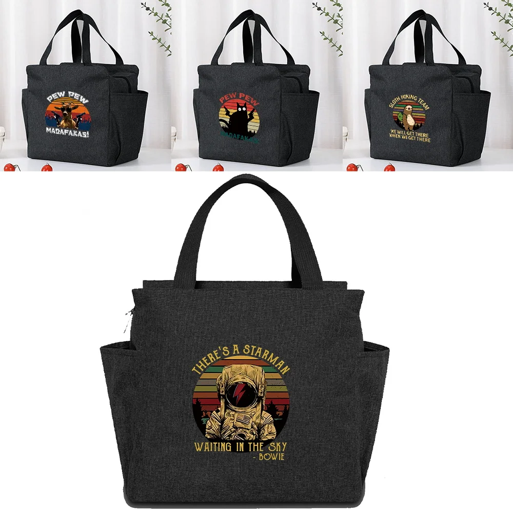Fashion Large Capacity Lunch Bag Cooler Waterproof  Original Design Pew Printing Portable Beach Picnic Bags for School Breaks