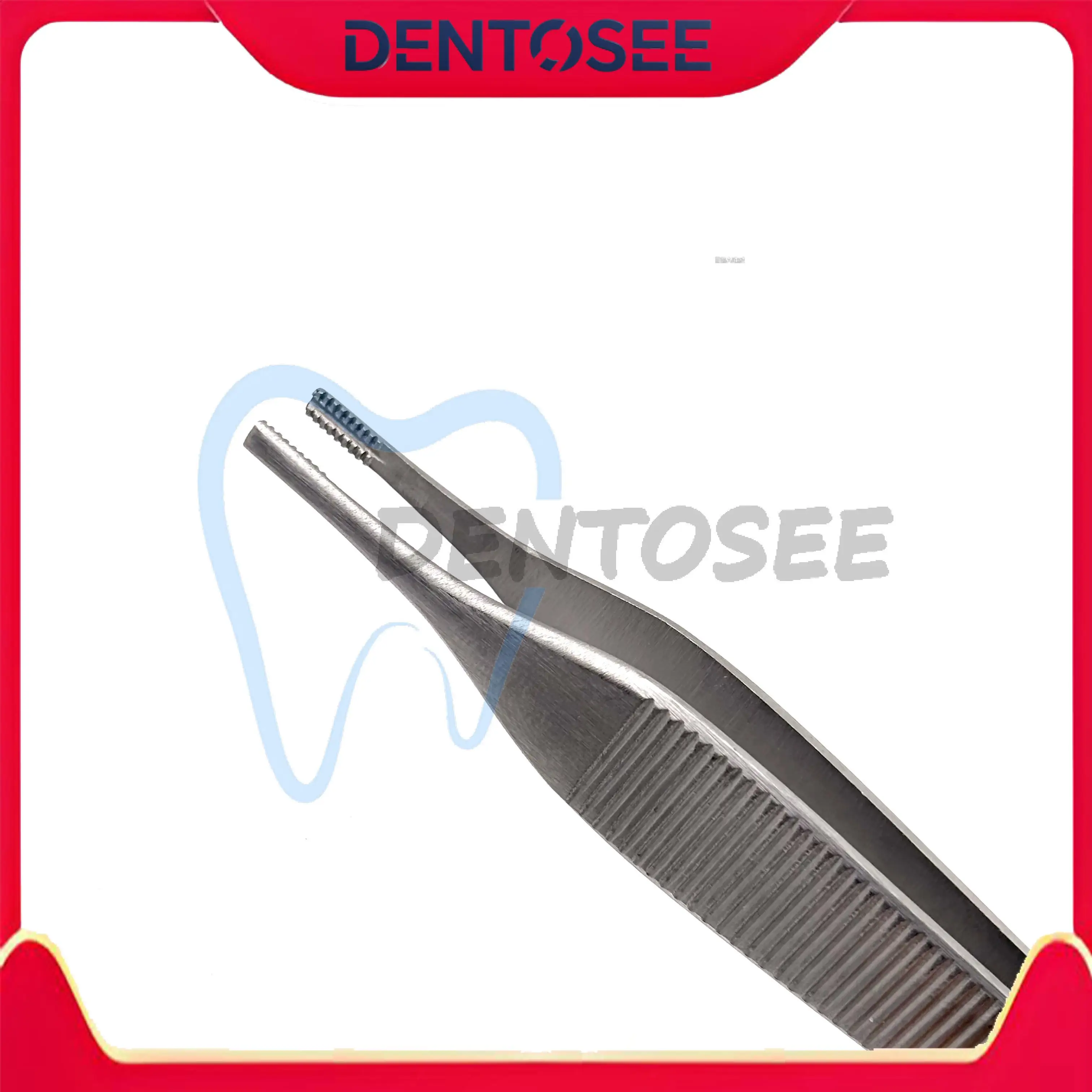 

12cm Stainless Steel Ophthalmic Forceps with Teeth Serrations for Cartilage Fat Tissue Micro Surgery Surgical Procedures