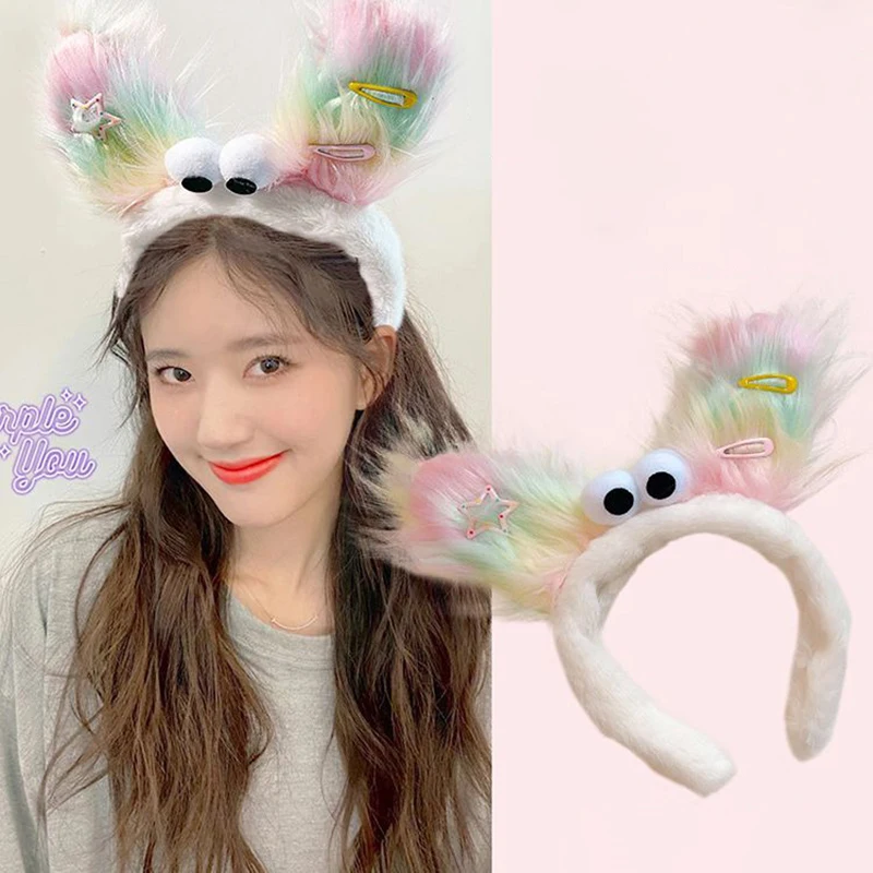 Kawaii Pluche Lelijke Pop Hoofdband Haar Hoepel Voor Vrouwen Meisjes Festival Feest Grappige Haarband Hoofddeksels Schattig Cosplay Haar Ornament