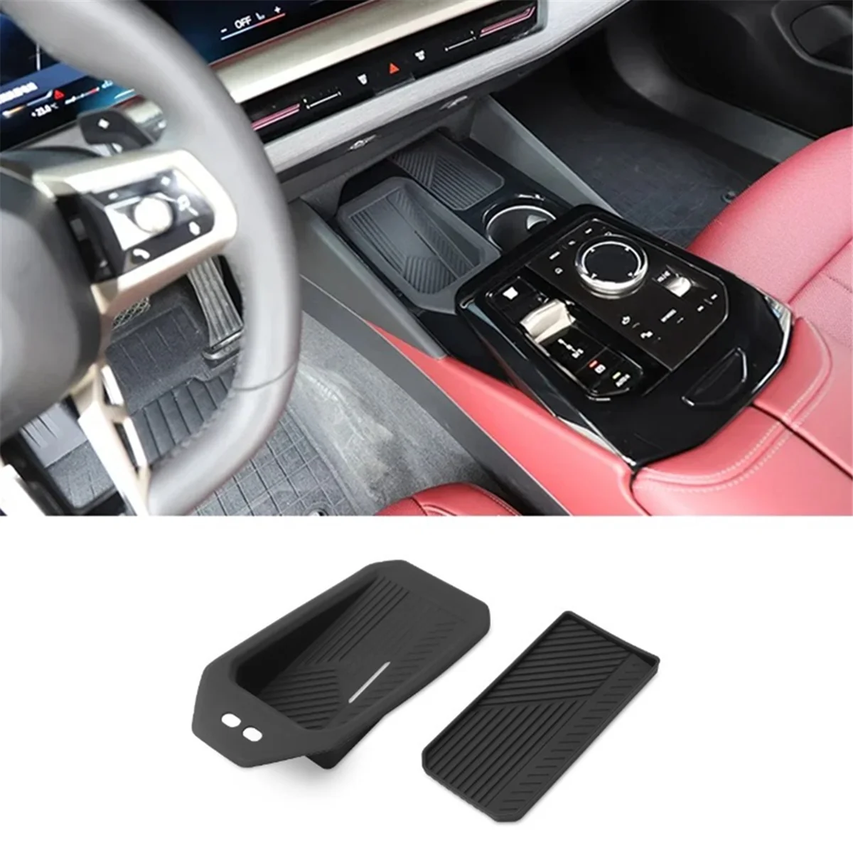 Central Control Wireless Charging Pad Anti-Skid Mat for BMW 5 Series G60 2024 Car Interior Accessories