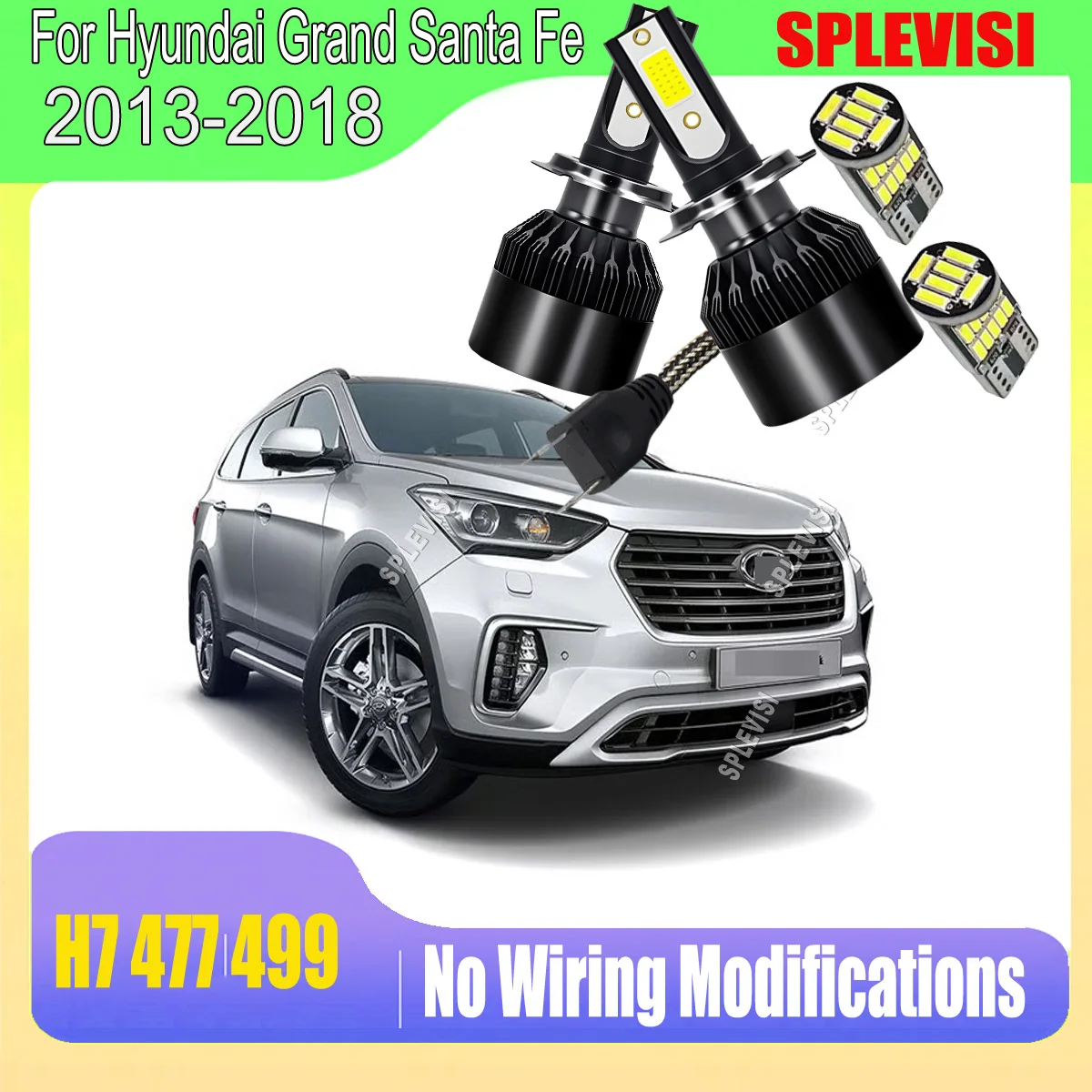 

Simply Plug in Your New LED H7 60W Headlight Bulbs and See the Difference For Hyundai Grand Santa Fe 2013 2014 2015 2016-2018