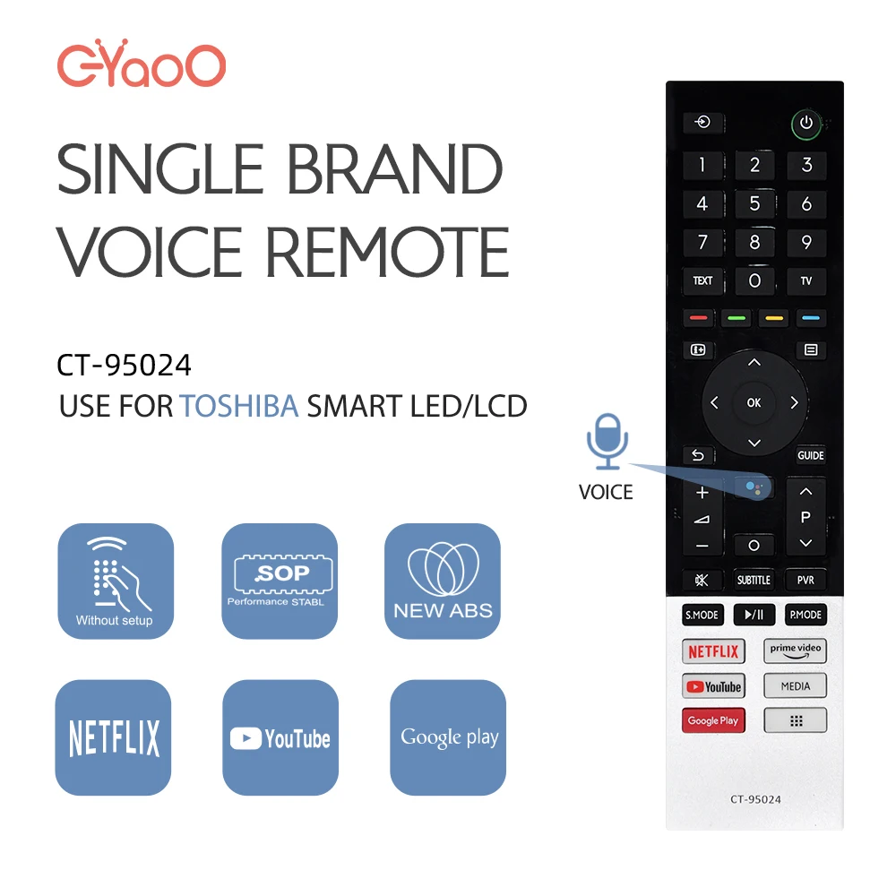 

Голосовой сменный пульт дистанционного управления CT-95024 Подходит для ЖК-телевизора Toshiba 32V35KP 32E35KP 43V35KP 43E35KP 43C350KP