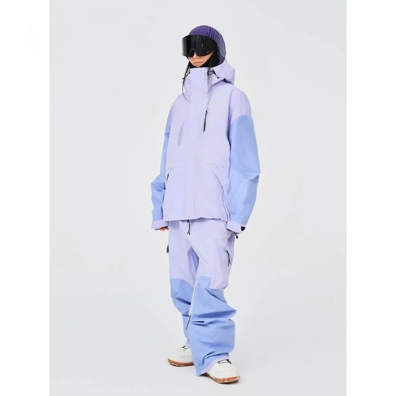 

Ski pants set women's professional 3L windproof waterproof warm small loose snow clothes men