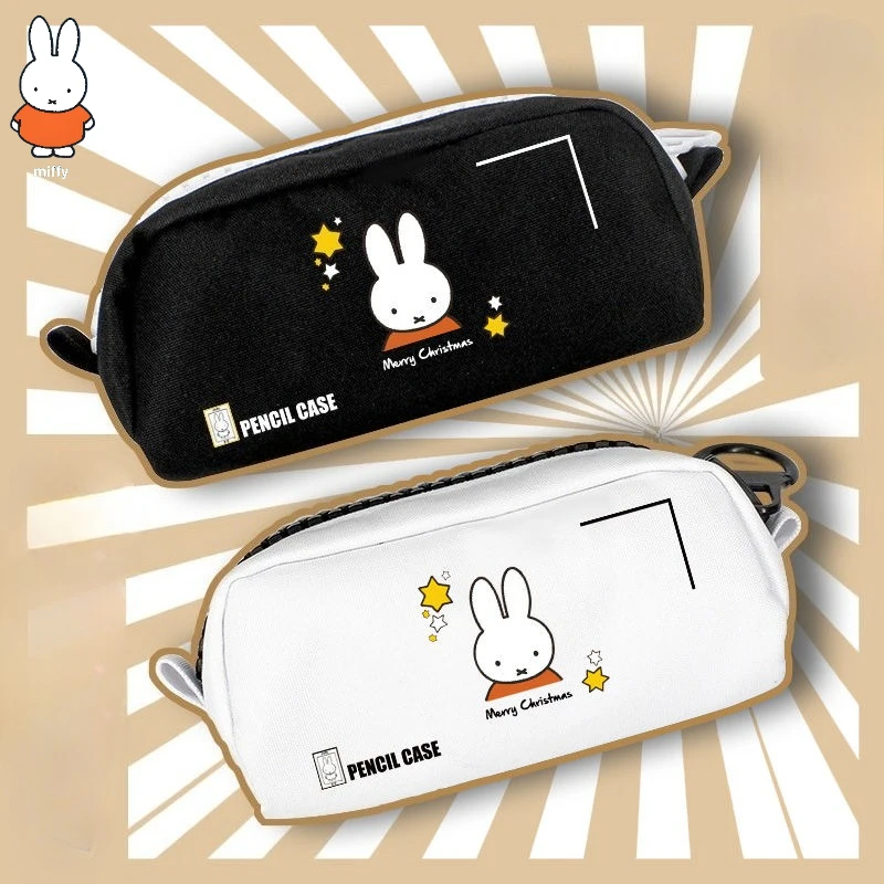 

2PCS Kawaii Miffy Cartoon Pen Case Cute Simple Pencil Case Student Large-Capacity Stationery Box Simple Fashionable Gift