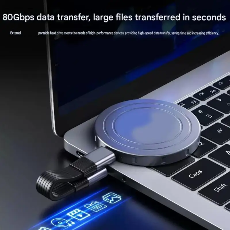 USB 4 Cord USB C to USB C Cable With PD240W Charging, 80Gbps Data Transfer, 8K 60Hz Video, 10Cm Flat Keyring Cable for 896C
