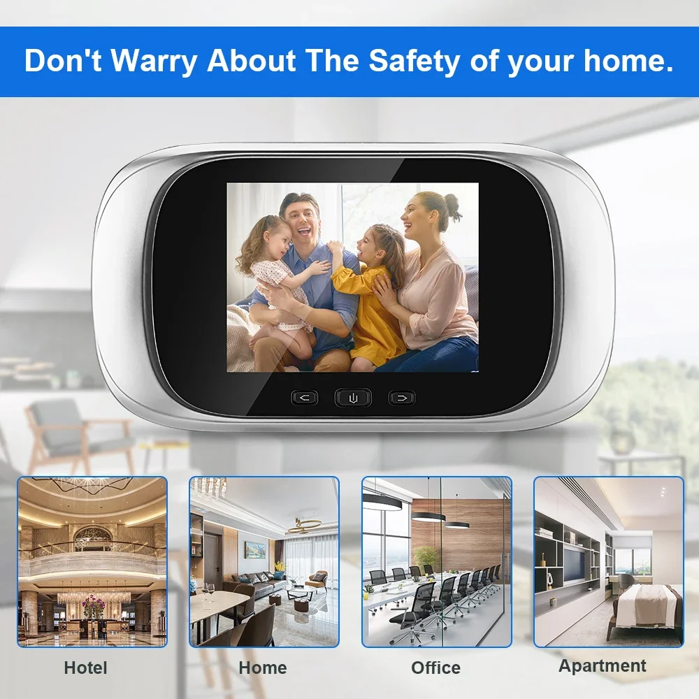 2.8 inch LCD Door Viewer Camera Night Vision Photo Digital Peephole Doorbell 90 Degree Door Eye Door Ring Monitor