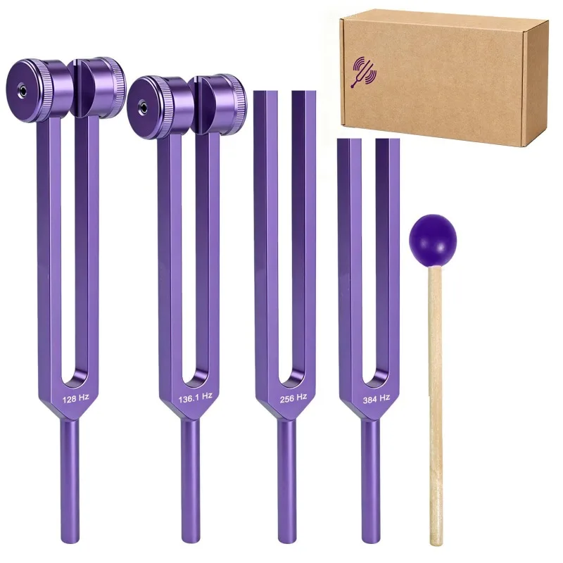Meditation Tuning Fork 128Hz 136.1Hz 256Hz 384Hz Tuning Forks Aluminum Alloy Forks Sound Healing Musical Instruments Percussion