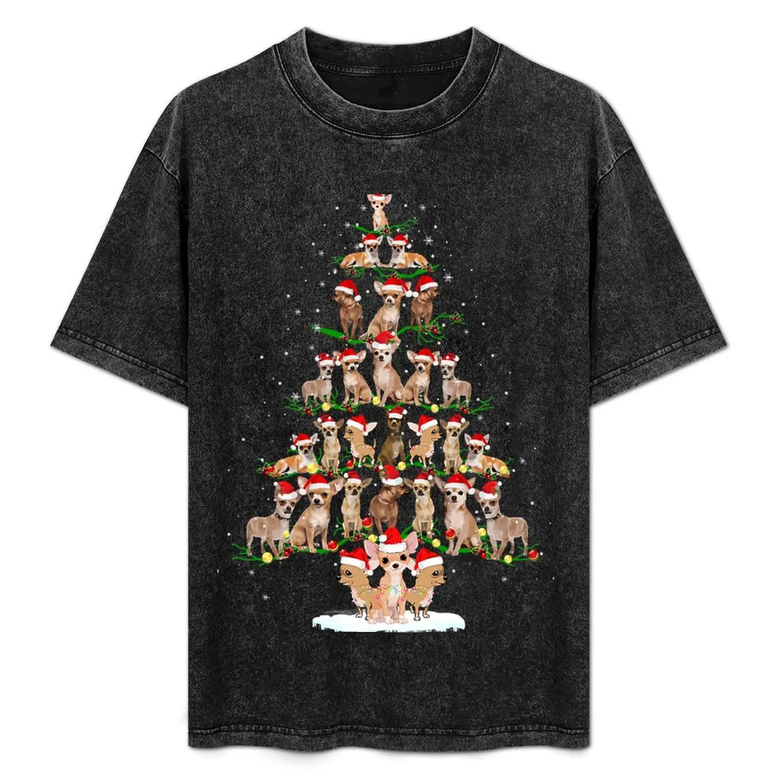 

Chihuahua Christmas Tree Funny Tee Xmas Chihuahua Dog T-Shirt customs graphic t shirt vintage anime figures men tshirt