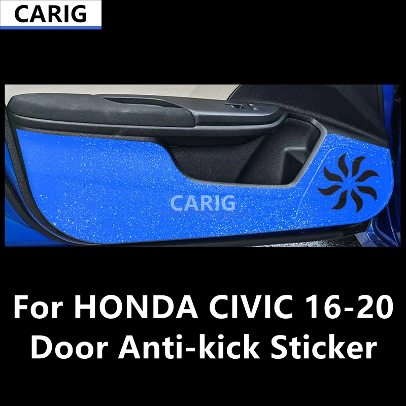 For HONDA CIVIC 16-20 Sedan Door Anti-kick Sticker Modified Carbon Fiber Interior Car Film Accessories Modification