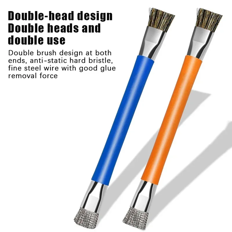 1Pcs Anti-Static ESD Double Headed Brush Hard Brushing Brush Anti-Static Safe Brush For Mobile Motherboard Repair Clean Tools