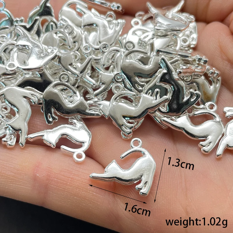 Fashion Charms Cat Animal Pendants DIY Making Necklace Bracelet Women Jewelry Gift Wholesale Of Materials Accessories 15pcs/Lot