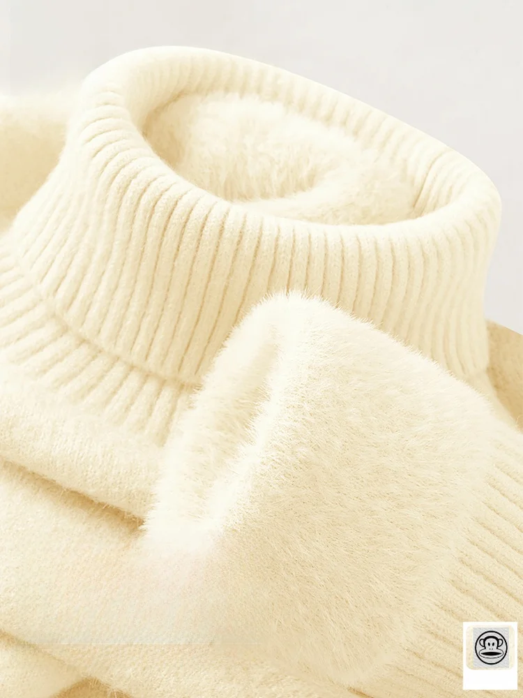 

Thiened One-Piece Fce Men's Knitted Winter Base Layer irt Warm Pure Color Big Mouth Monkey Design