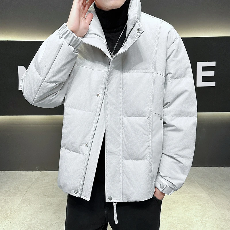 

High Quality Men's Stand Collar Duck Down Jackets 2025 Autumn Winter Warm Puffer Coats Outwear Windproof Padded Tops Clothing