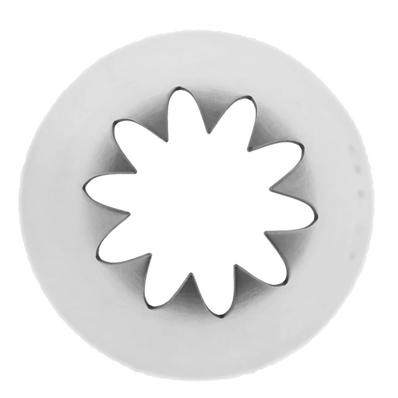 *#C10 Large Size Piping Nozzle Cake Cream Decor Icing Tips 10 Teeth Close Star
