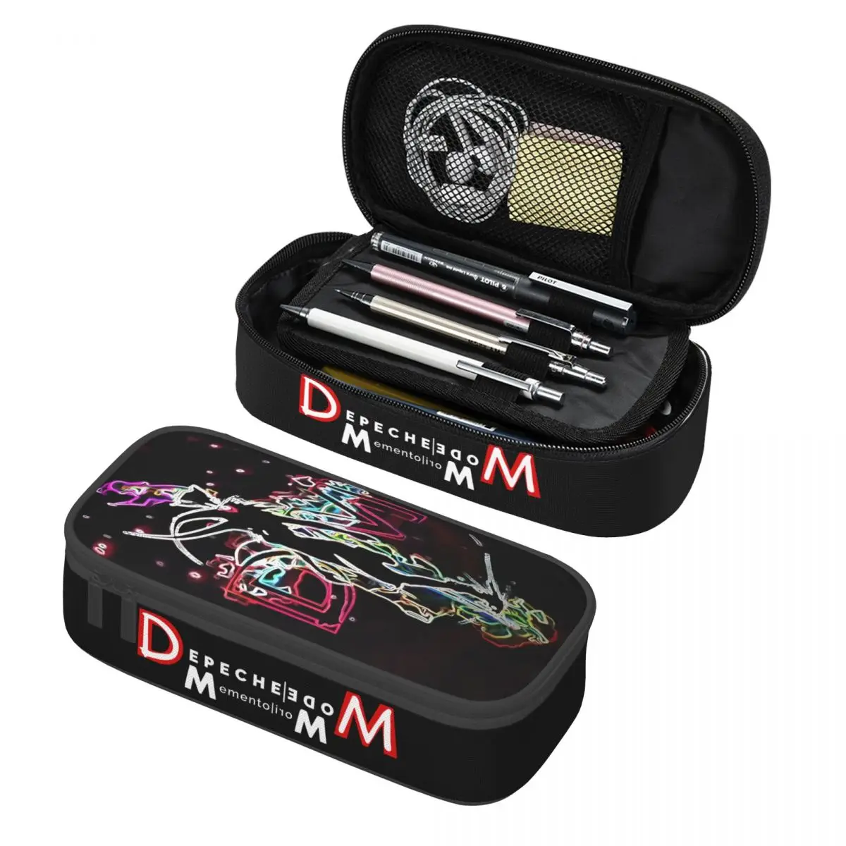 Custom Korean Electronic Rock Depeche Cool Mode Pencil Cases for Girls Boys Large Storage Pen Bag Box Stationery