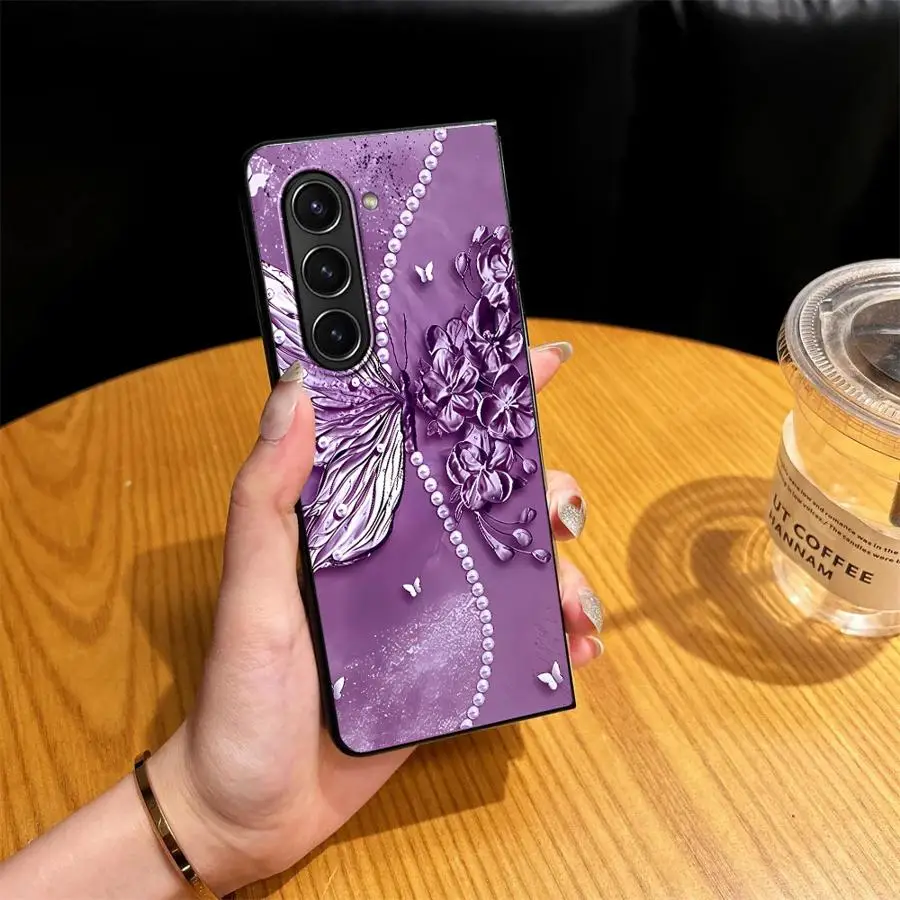 Purple Butterfly Dream Phone Cover Case for Samsung Galaxy Z Fold 8 Ultra ZFold7 ZFold4 ZFold3 ZFold6 Z Fold 7 6 5 4 3 ZFold5