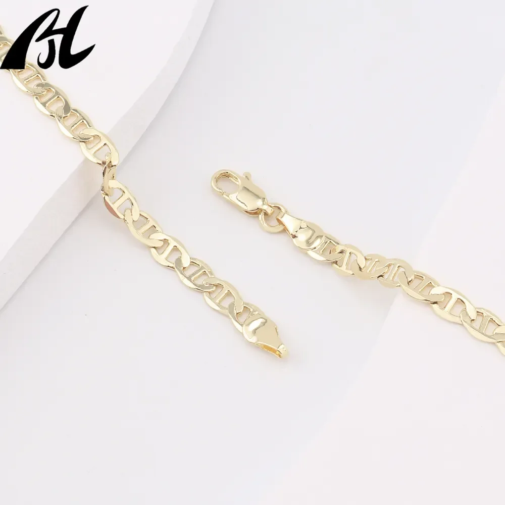 Oro Filled Italian punk 14K 18K gold-plated necklace high quality clasp necklace brass punk gold necklace