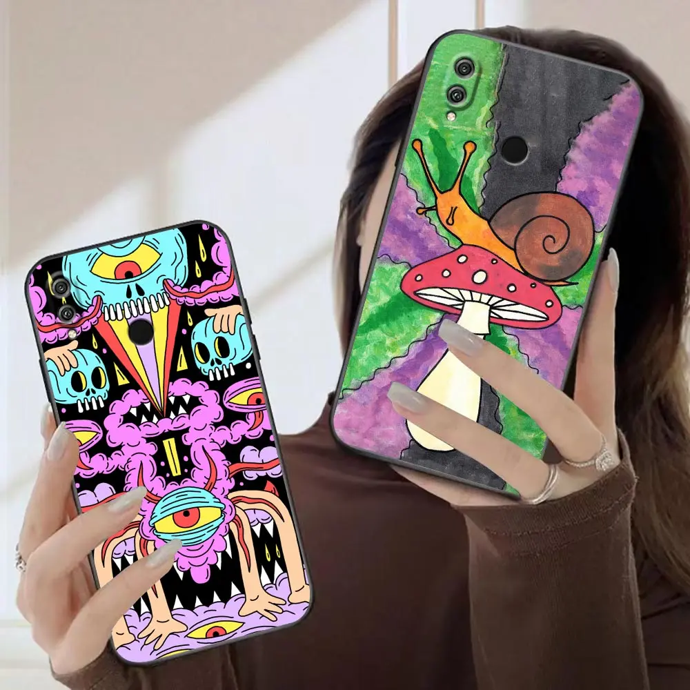 Colourful Psychedelic Trippy Art Phone Funda Coque Case For Honor 9X 9 8 8X Max 80 70 60 50 30 20 10 10I NOTE 10 Case Capa Shell